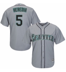 Youth Majestic Seattle Mariners #5 Guillermo Heredia Authentic Grey Road Cool Base MLB Jersey