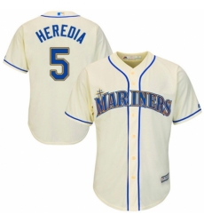 Youth Majestic Seattle Mariners #5 Guillermo Heredia Replica Cream Alternate Cool Base MLB Jersey
