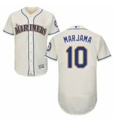 Men's Majestic Seattle Mariners #10 Mike Marjama Cream Alternate Flex Base Authentic Collection MLB Jersey