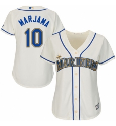 Women's Majestic Seattle Mariners #10 Mike Marjama Replica Cream Alternate Cool Base MLB Jersey