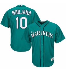 Youth Majestic Seattle Mariners #10 Mike Marjama Authentic Teal Green Alternate Cool Base MLB Jersey