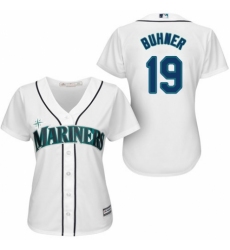 Women's Majestic Seattle Mariners #19 Jay Buhner Authentic White Home Cool Base MLB Jersey