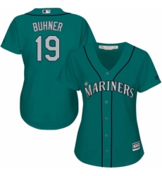 Women's Majestic Seattle Mariners #19 Jay Buhner Replica Teal Green Alternate Cool Base MLB Jersey