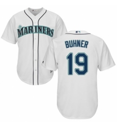 Youth Majestic Seattle Mariners #19 Jay Buhner Replica White Home Cool Base MLB Jersey