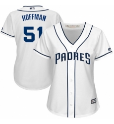 Women's Majestic San Diego Padres #51 Trevor Hoffman Replica White Home Cool Base MLB Jersey
