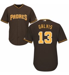 Men's Majestic San Diego Padres #13 Freddy Galvis Replica Brown Alternate Cool Base MLB Jersey