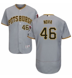 Men's Majestic Pittsburgh Pirates #46 Ivan Nova Grey Road Flex Base Authentic Collection MLB Jersey