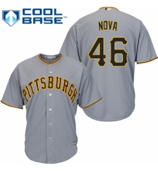 Youth Majestic Pittsburgh Pirates #46 Ivan Nova Authentic Grey Road Cool Base MLB Jersey
