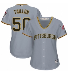 Women's Majestic Pittsburgh Pirates #50 Jameson Taillon Replica Grey Road Cool Base MLB Jersey