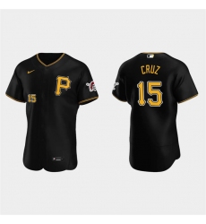 Men's Pittsburgh Pirates #15 Oneil Cruz Nike Black Alternate Team Logo P FlexBase Player Jersey