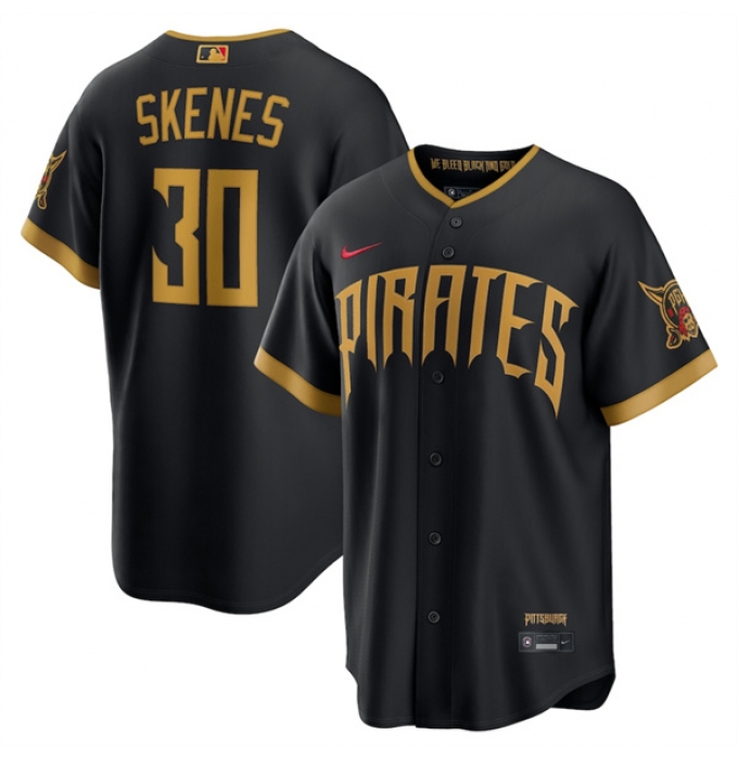 Men's Pittsburgh Pirates #30 Paul Skenes Black 2026 City Connect Stadium Stitched Stitched Baseball Jersey