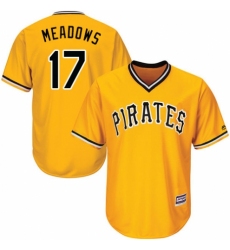 Men's Majestic Pittsburgh Pirates #17 Austin Meadows Replica Gold Alternate Cool Base MLB Jersey