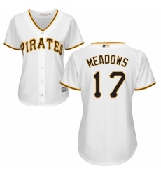 Women's Majestic Pittsburgh Pirates #17 Austin Meadows Authentic White Home Cool Base MLB Jersey