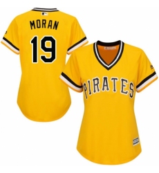 Women's Majestic Pittsburgh Pirates #19 Colin Moran Replica Gold Alternate Cool Base MLB Jersey