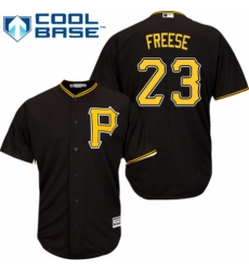 Youth Majestic Pittsburgh Pirates #23 David Freese Authentic Black Alternate Cool Base MLB Jersey