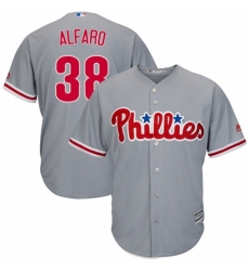 Youth Majestic Philadelphia Phillies #38 Jorge Alfaro Authentic Grey Road Cool Base MLB Jersey