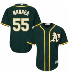Youth Majestic Oakland Athletics #55 Sean Manaea Replica Green Alternate 1 Cool Base MLB Jersey