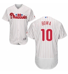 Men's Majestic Philadelphia Phillies #10 Larry Bowa White Home Flex Base Authentic Collection MLB Jersey