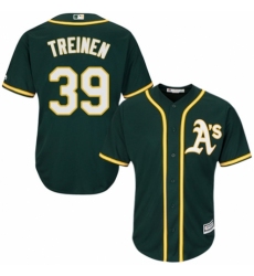Men's Majestic Oakland Athletics #39 Blake Treinen Replica Green Alternate 1 Cool Base MLB Jersey