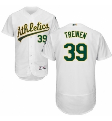 Men's Majestic Oakland Athletics #39 Blake Treinen White Home Flex Base Authentic Collection MLB Jersey