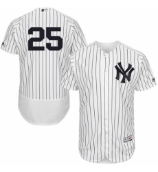 Men's Majestic New York Yankees #25 Gleyber Torres White Home Flex Base Authentic Collection MLB Jersey