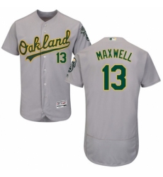 Men's Majestic Oakland Athletics #13 Bruce Maxwell Grey Road Flex Base Authentic Collection MLB Jersey