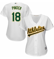 Women's Majestic Oakland Athletics #18 Chad Pinder Replica White Home Cool Base MLB Jersey