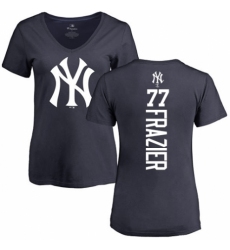 MLB Women's Nike New York Yankees #77 Clint Frazier Navy Blue Backer T-Shirt