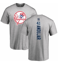 MLB Nike New York Yankees #41 Miguel Andujar Ash Backer T-Shirt