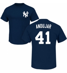 MLB Nike New York Yankees #41 Miguel Andujar Navy Blue Name & Number T-Shirt