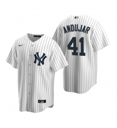 Men's Nike New York Yankees #41 Miguel Andujar White Home Stitched Baseball Jersey