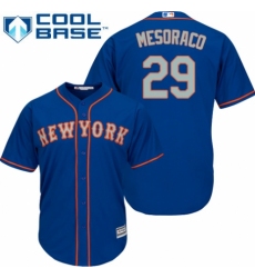 Youth Majestic New York Mets #29 Devin Mesoraco Authentic Royal Blue Alternate Road Cool Base MLB Jersey