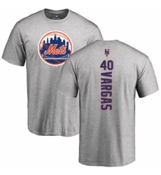 MLB Nike New York Mets #40 Jason Vargas Ash Backer T-Shirt