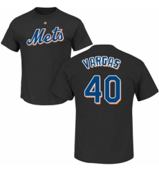 MLB Nike New York Mets #40 Jason Vargas Black Name & Number T-Shirt
