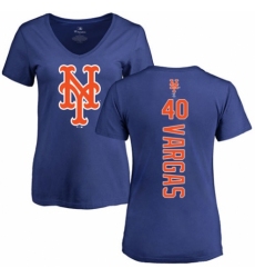 MLB Women's Nike New York Mets #40 Jason Vargas Royal Blue Backer T-Shirt