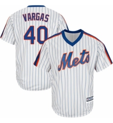 Youth Majestic New York Mets #40 Jason Vargas Authentic White Alternate Cool Base MLB Jersey