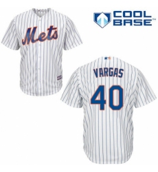 Youth Majestic New York Mets #40 Jason Vargas Authentic White Home Cool Base MLB Jersey