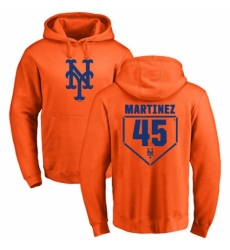 MLB Nike New York Mets #45 Pedro Martinez Orange RBI Pullover Hoodie