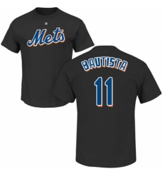 MLB Nike New York Mets #11 Jose Bautista Black Name & Number T-Shirt