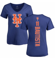 MLB Women's Nike New York Mets #11 Jose Bautista Royal Blue Backer T-Shirt