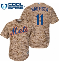 Men's Majestic New York Mets #11 Jose Bautista Authentic Camo Alternate Cool Base MLB Jersey