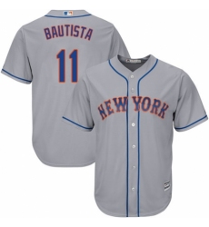 Youth Majestic New York Mets #11 Jose Bautista Authentic Grey Road Cool Base MLB Jersey