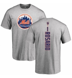 MLB Nike New York Mets #1 Amed Rosario Ash Backer T-Shirt