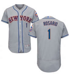 Men's Majestic New York Mets #1 Amed Rosario Grey Road Flex Base Authentic Collection MLB Jersey