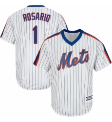 Youth Majestic New York Mets #1 Amed Rosario Authentic White Alternate Cool Base MLB Jersey