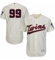 Men's Majestic Minnesota Twins #99 Logan Morrison Authentic Cream Alternate Flex Base Authentic Collection MLB Jersey