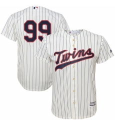 Men's Majestic Minnesota Twins #99 Logan Morrison Replica Cream Alternate Cool Base MLB Jersey