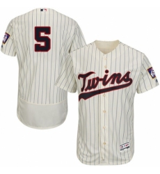 Men's Majestic Minnesota Twins #5 Eduardo Escobar Authentic Cream Alternate Flex Base Authentic Collection MLB Jersey