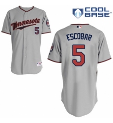 Men's Majestic Minnesota Twins #5 Eduardo Escobar Authentic Grey Road Cool Base MLB Jersey