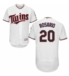 Men's Majestic Minnesota Twins #20 Eddie Rosario White Home Flex Base Authentic Collection MLB Jersey